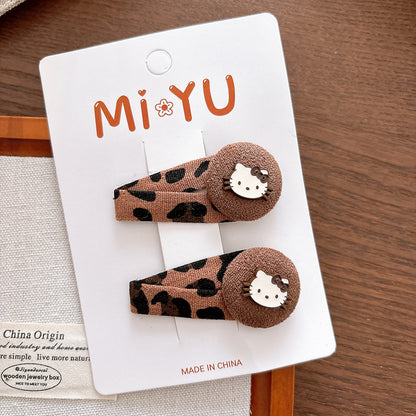 Collection of 2 Versatile Leopard Pattern Hair Clips, MyKids-USA®, Hair Pins, Claws & Clips, MyKids-USA - Size/Age - Average Size (0-12Y） - Color - Beige -  -  - TR2602071245-A.