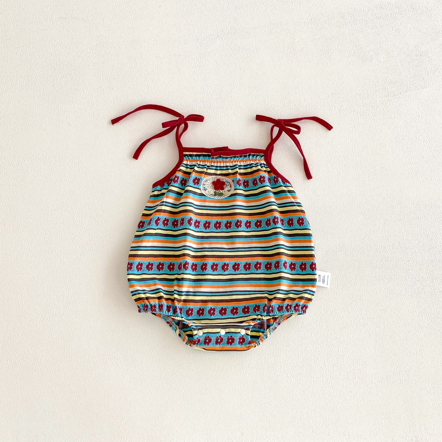 Design Summer Baby Kids Girls Sleeveless Flowers and Striped Pattern Bodysuit, MyKids-USA®, Baby & Children's One-Pieces, MyKids-USA - Size/Age - 66 (3-6M) - Color - Red -  -  - TR2604062311-A.