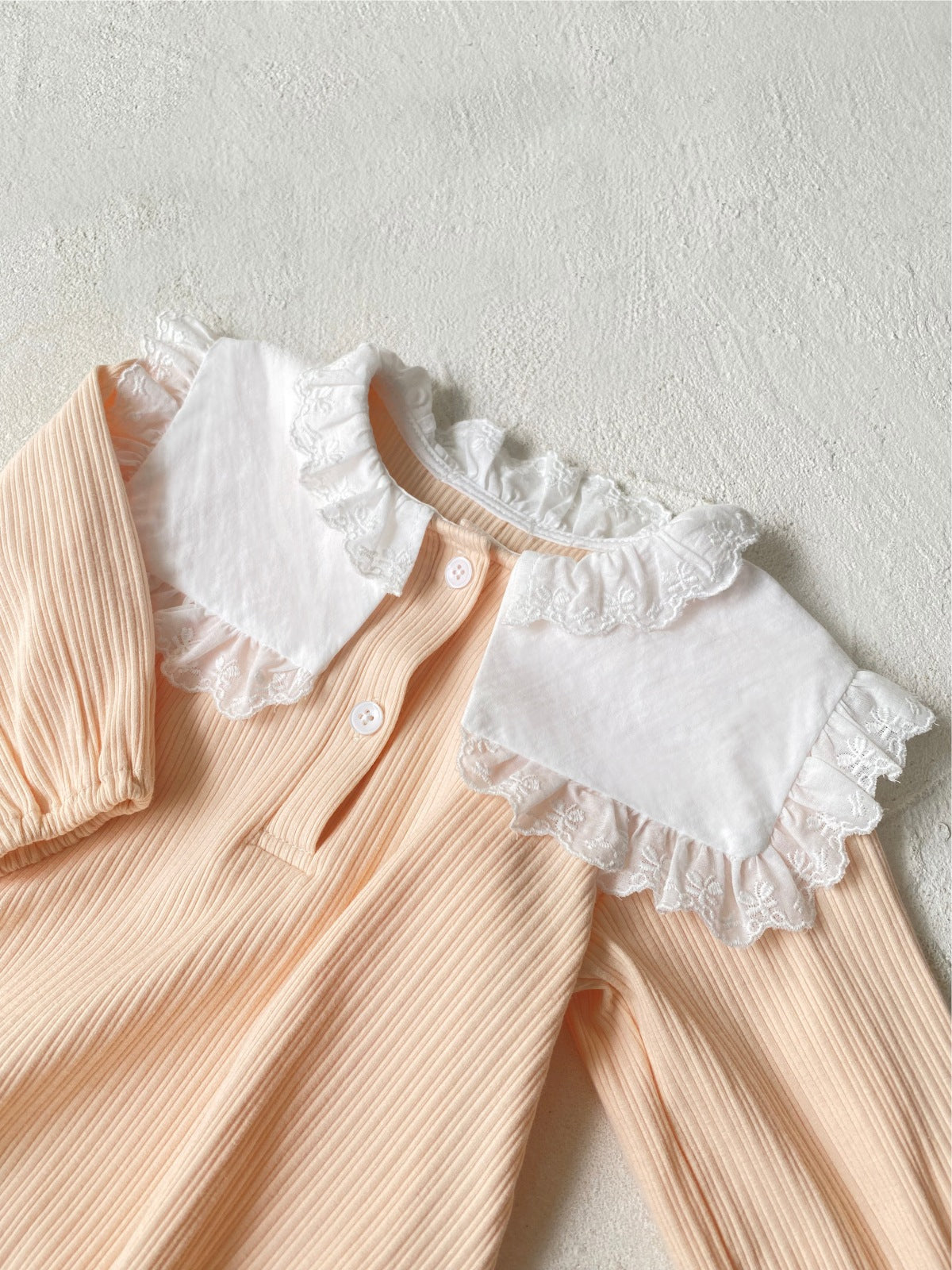 MyKids-USA® Autumn Arrival Lace Trim Collar Baby Kids Girls Princess Long Sleeves Bodysuit