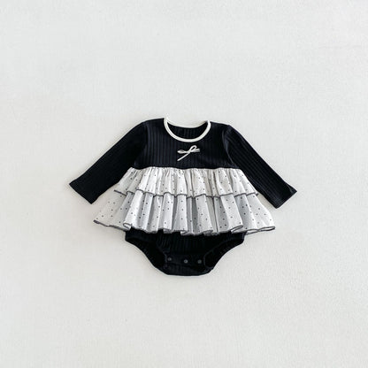 MyKids-USA® Autumn Arrival Baby Girls Long Sleeves Cute Color Patchwork Bodysuit