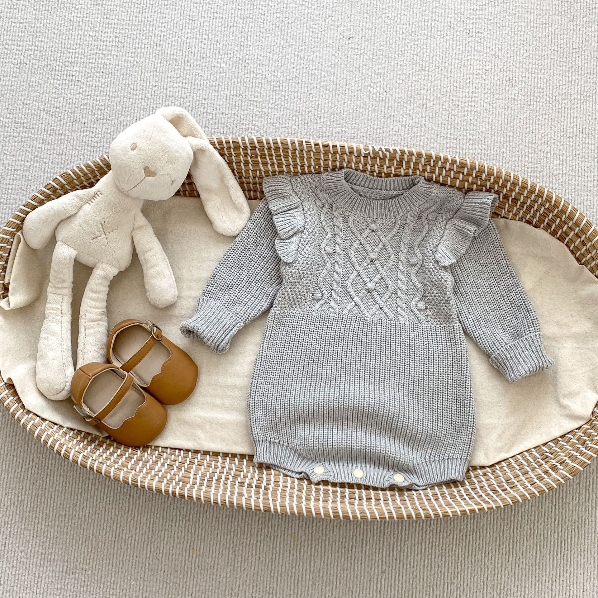 Autumn Arrival Baby Girls Jacquard Pattern Knitted Long Sleeves Crew Neck Onesies, MyKids-USA®, Baby One-Pieces, MyKids-USA -  -  -  -  -  -  - 