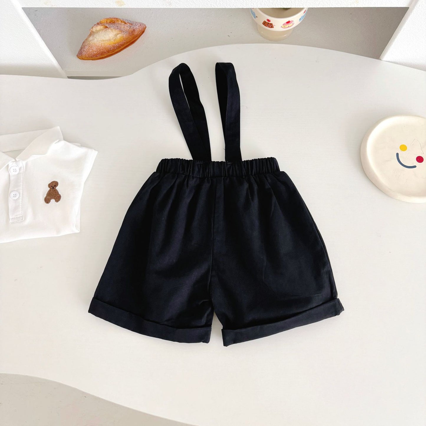 Summer Hot Selling Baby Kids Boys Sleeveless Black Strap Overalls and White Polo Shirt Clothing Set, MyKids-USA®, Baby & Toddler Outfits, MyKids-USA -  -  -  -  -  -  - 