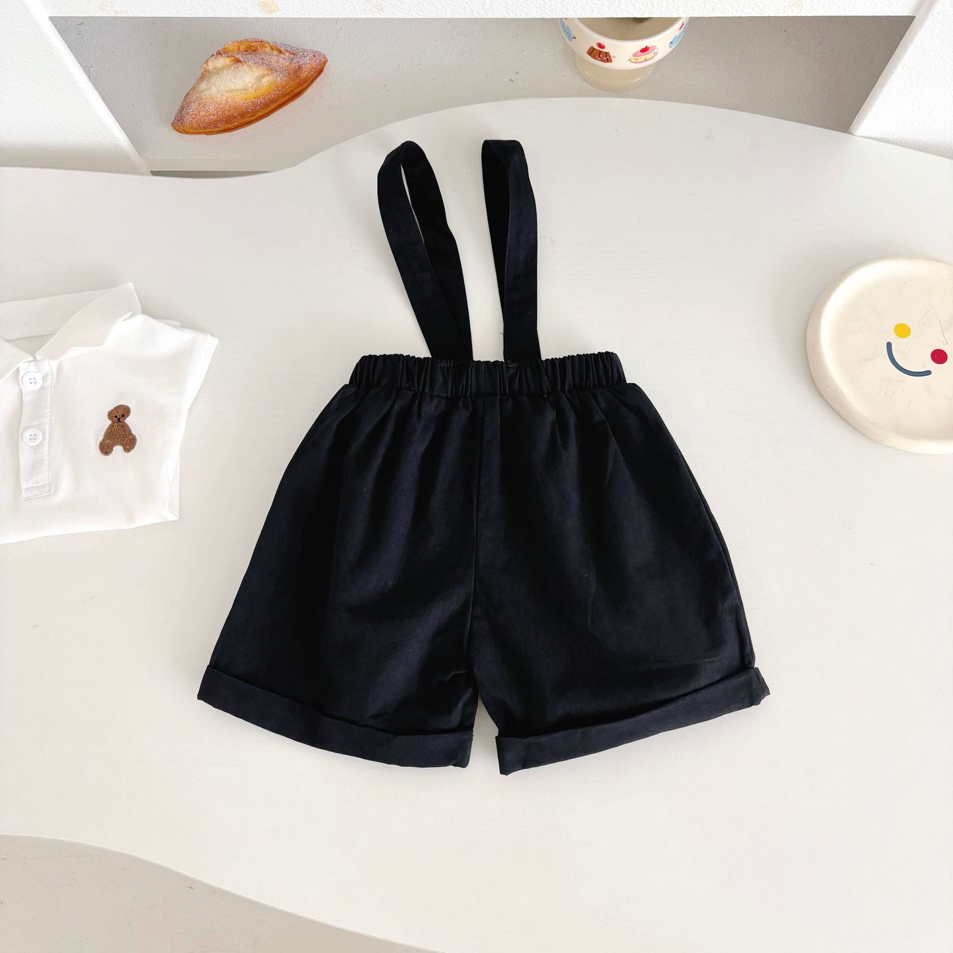 Summer Hot Selling Baby Kids Boys Sleeveless Black Strap Overalls and White Polo Shirt Clothing Set, MyKids-USA®, Baby & Toddler Outfits, MyKids-USA -  -  -  -  -  -  - 