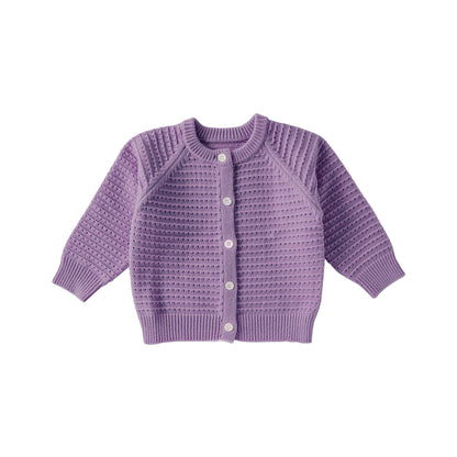 Spring and Autumn Baby Kids Solid Color Long Sleeves Cardigan and Flowers Pattern Pants, MyKids-USA®, Baby & Toddler Outfits, MyKids-USA - Size/Age - 80 (9-12M) - Color - Purple -  -  - TR2509262357-D