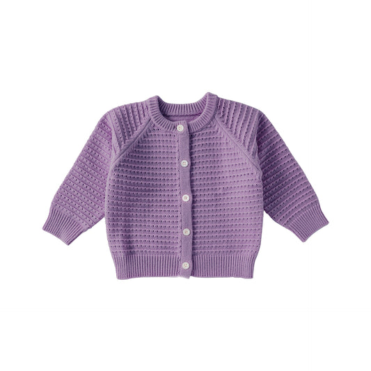 Spring and Autumn Baby Kids Solid Color Long Sleeves Cardigan and Flowers Pattern Pants, MyKids-USA®, Baby & Toddler Outfits, MyKids-USA - Size/Age - 80 (9-12M) - Color - Purple -  -  - TR2509262357-D.