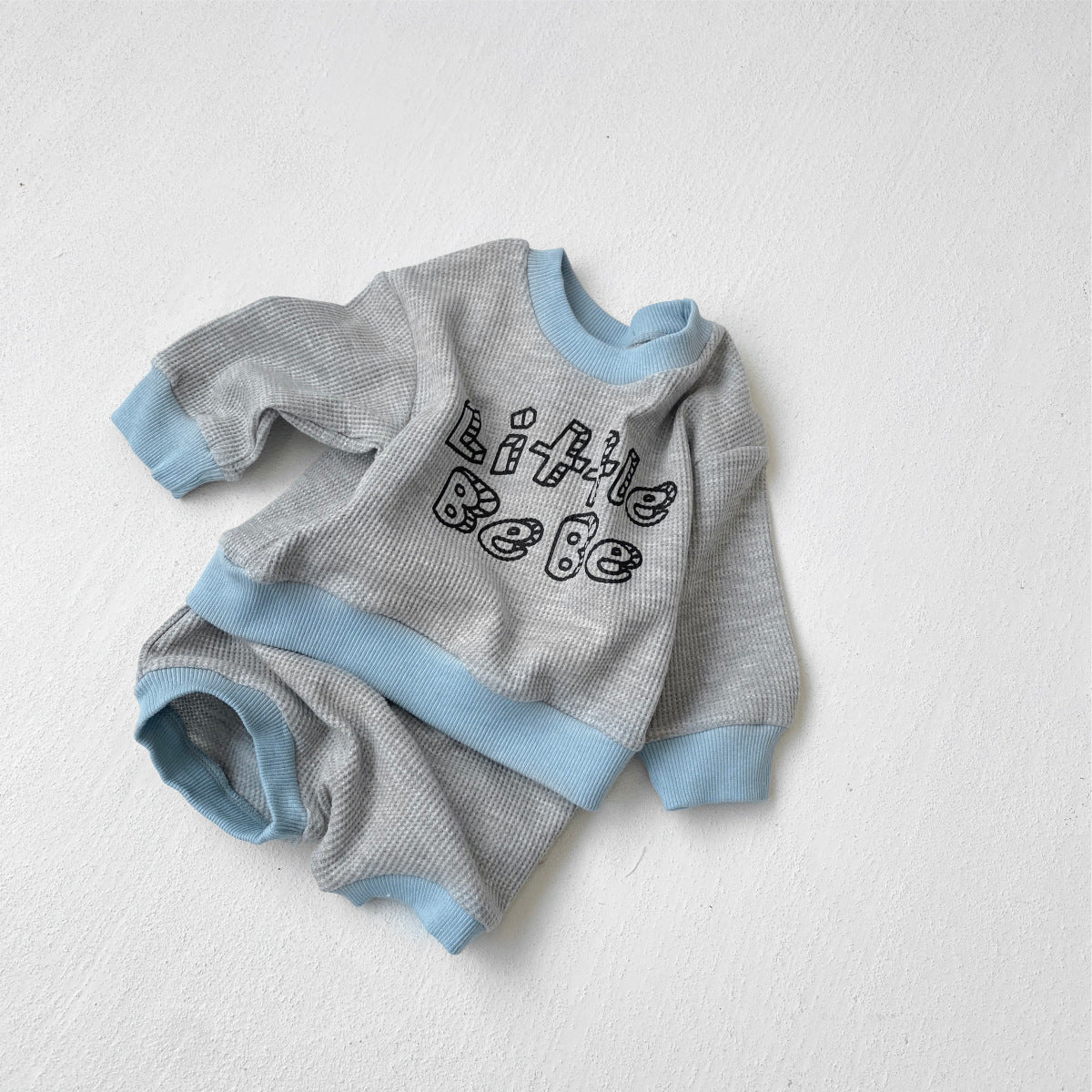 Arrival Summer and Spring Baby Unisex Long Sleeves Letters Pattern Pullover and Shorts Clothing Set