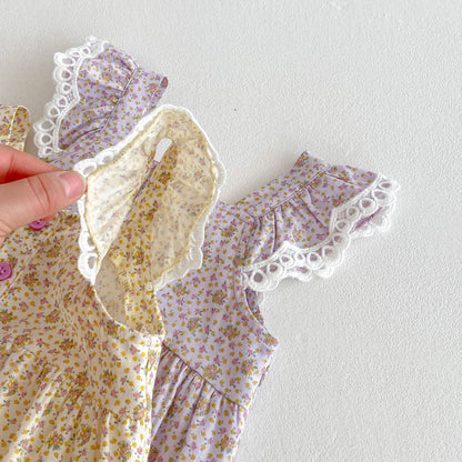 Summer Arrival Baby Girls Cute Floral Pattern Fly Sleeves Onesies, MyKids-USA®, Baby One-Pieces, MyKids-USA -  -  -  -  -  -  - 