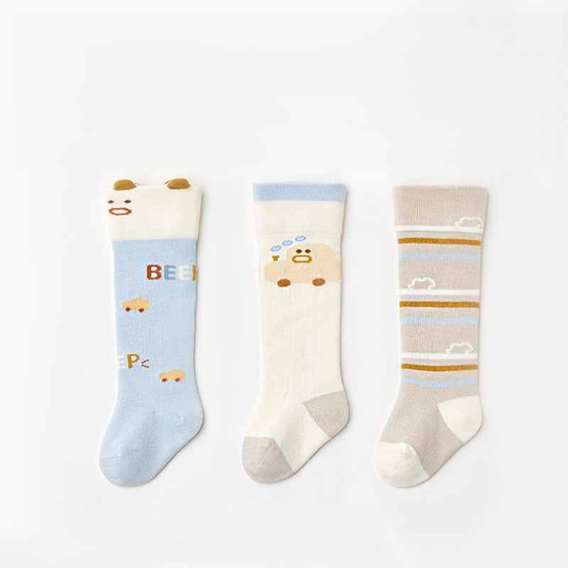 Autumn and Spring Baby Boys and Girls Cute Cartoon Pattern Socks 1 Lot=3-Pair Set, MyKids-USA®, Baby & Toddler Socks & Tights, MyKids-USA - Size/Age - XS (0-6M) - Color - Apricot -  -  - TR2601241623-A.