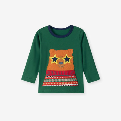 Autumn Arrival Kids Boys Teddy Bear Cartoon Pattern Crew Neck Long Sleeves Top Sweatshirt, MyKids-USA®, Sweatshirts, MyKids-USA -  -  -  -  -  -  - 