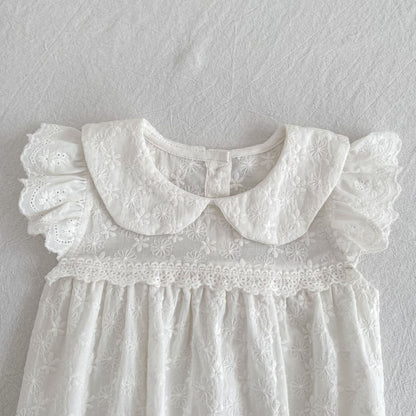 Summer Girls Flowers Embroidered Pattern Peter Pan Collar Onesies and Dress – Princess Sister Matching Set, MyKids-USA®, Baby & Children's Outfits, MyKids-USA® -  -  -  -  -  -  - .