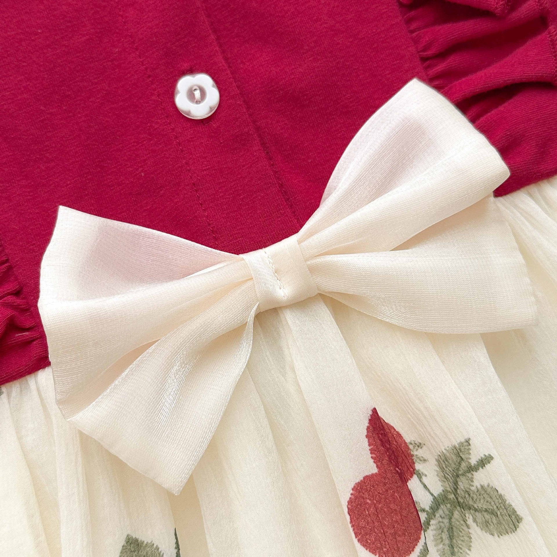 Summer Arrival Baby Girls Cute Short Sleeves Color Patchwork Cherry Pattern Dress Design Onesies, MyKids-USA®, Baby & Toddler Dresses, MyKids-USA -  -  -  -  -  -  - 