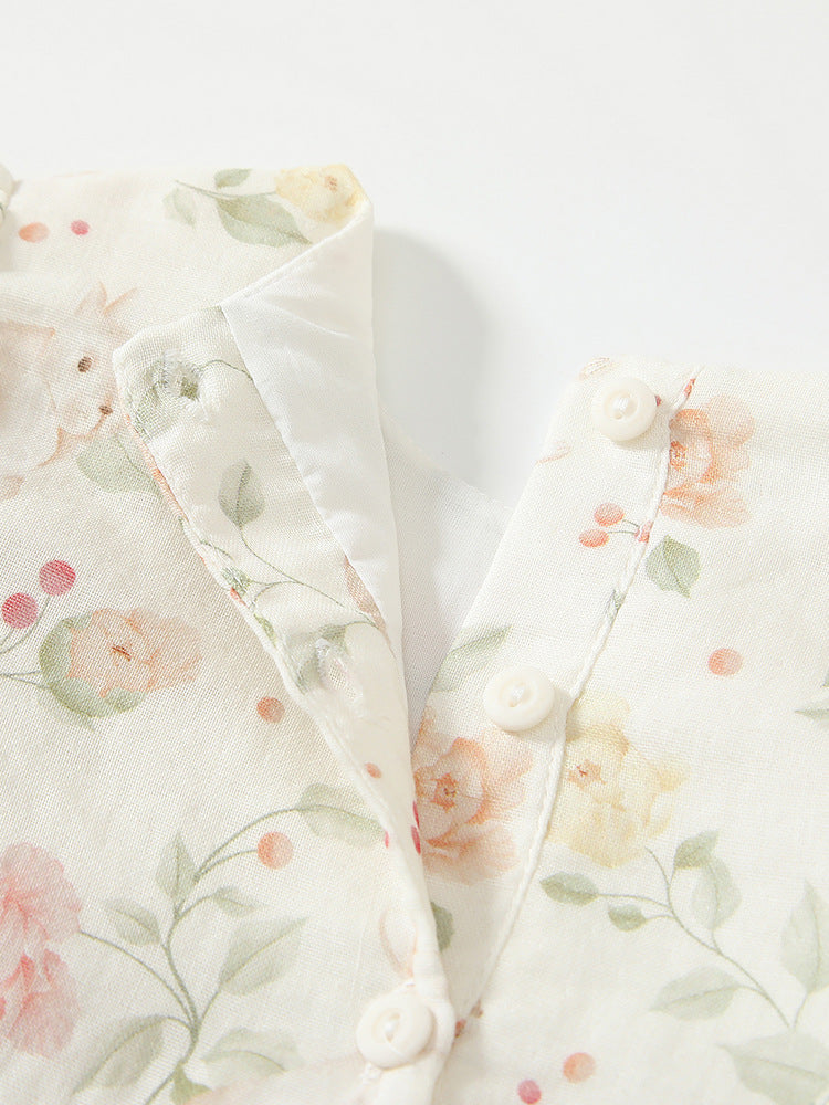 Spring Arrival Baby Girls Flowers Pattern Long Sleeved Onesies with Hat, MyKids-USA®, Baby One-Pieces, MyKids-USA -  -  -  -  -  -  - 