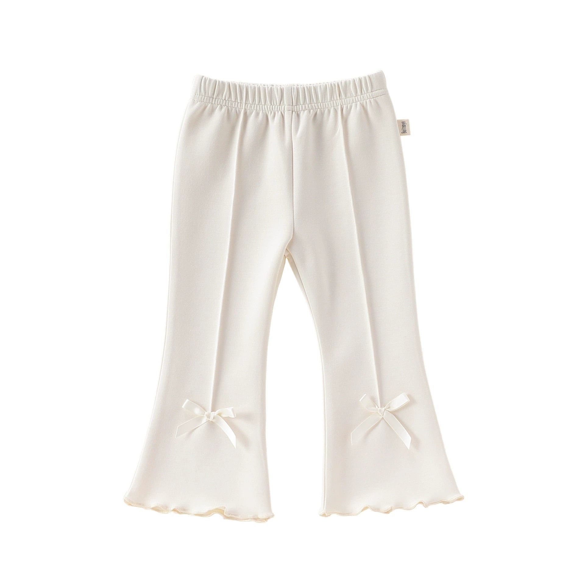 Arrival Baby Kids Girls Solid Color Butterfly-bows Decorated Flared Pants, MyKids-USA®, Baby & Toddler Bottoms, MyKids-USA - Size/Age - 73 (6-9M) - Color - Beige -  -  - TR2603032243-A.