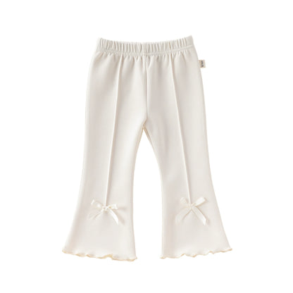 Arrival Baby Kids Girls Solid Color Butterfly-bows Decorated Flared Pants, MyKids-USA®, Baby & Toddler Bottoms, MyKids-USA - Size/Age - 73 (6-9M) - Color - Beige -  -  - TR2603032243-A.