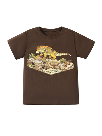 Boys’ Alligator Print T-Shirt In European And American Style For Summer