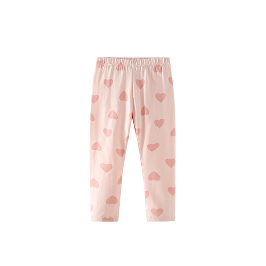 Autumn Arrival Baby Kids Girls Hearts Pattern Casual Pants, MyKids-USA®, Trousers, MyKids-USA - Size/Age - 100 (2-3Y) - Color - Pink -  -  - TR2509182316-A
