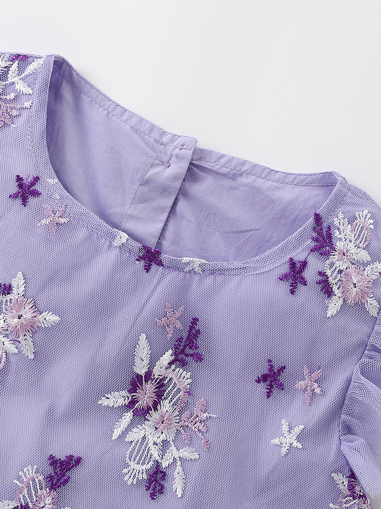 Summer Baby Kids Girls Fly Sleeves Flowers Embroidered Pattern Dress, MyKids-USA®, Baby & Children's Dresses, MyKids-USA -  -  -  -  -  -  - .