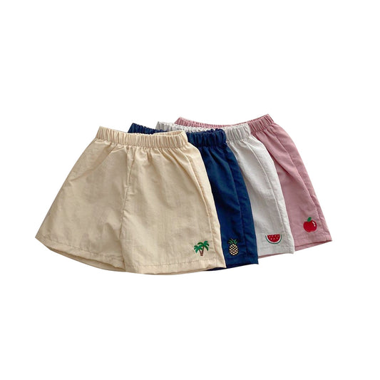 Baby Fruit Embroidered Pattern Summer Beach Comfy Shorts, MyKids-USA®, Baby & Toddler Bottoms, MyKids-USA -  -  -  -  -  -  - .