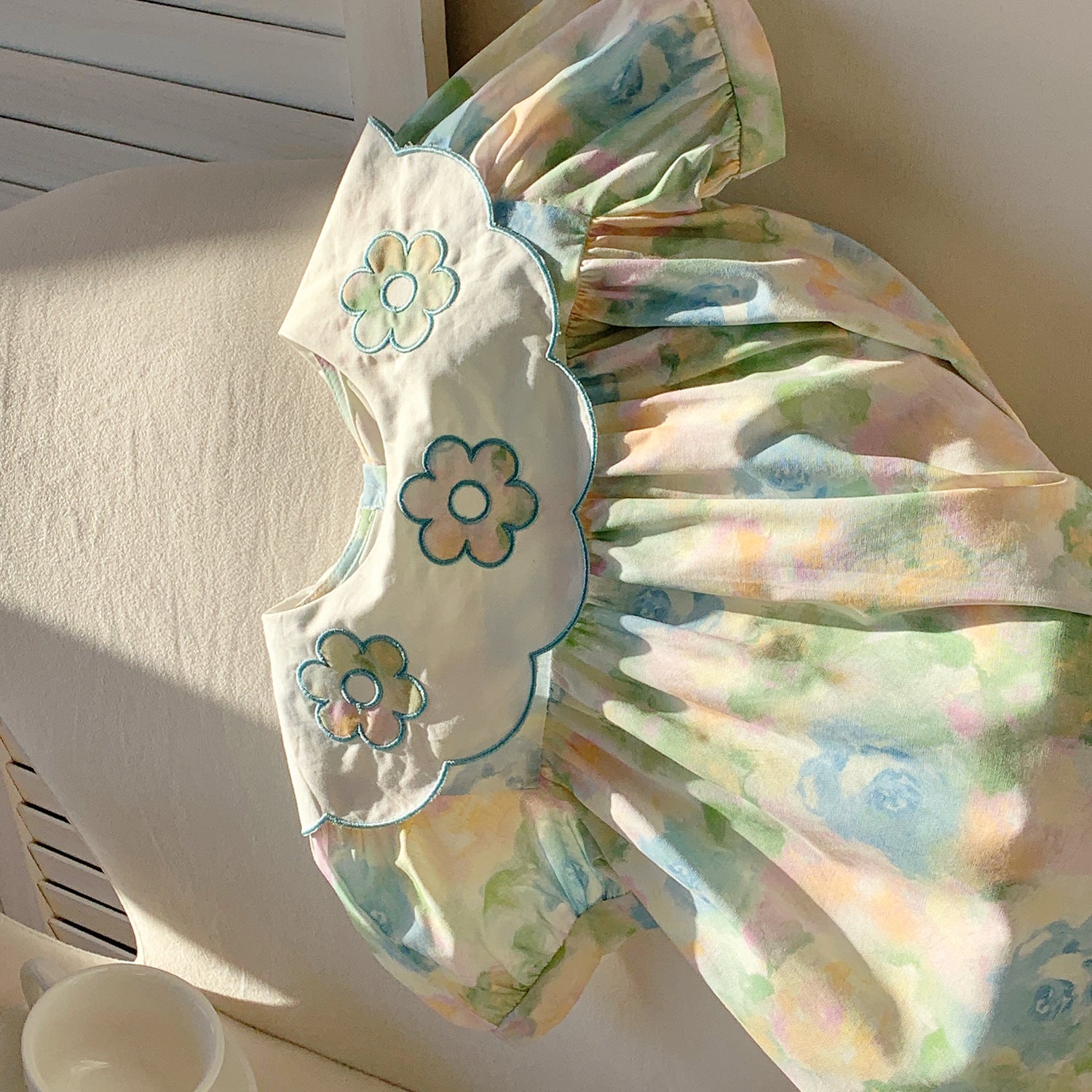 Summer Baby Kids Girls Short Sleeves Oil-Painting Flowers Pattern Dress, MyKids-USA®, Baby & Toddler Dresses, MyKids-USA -  -  -  -  -  -  - 