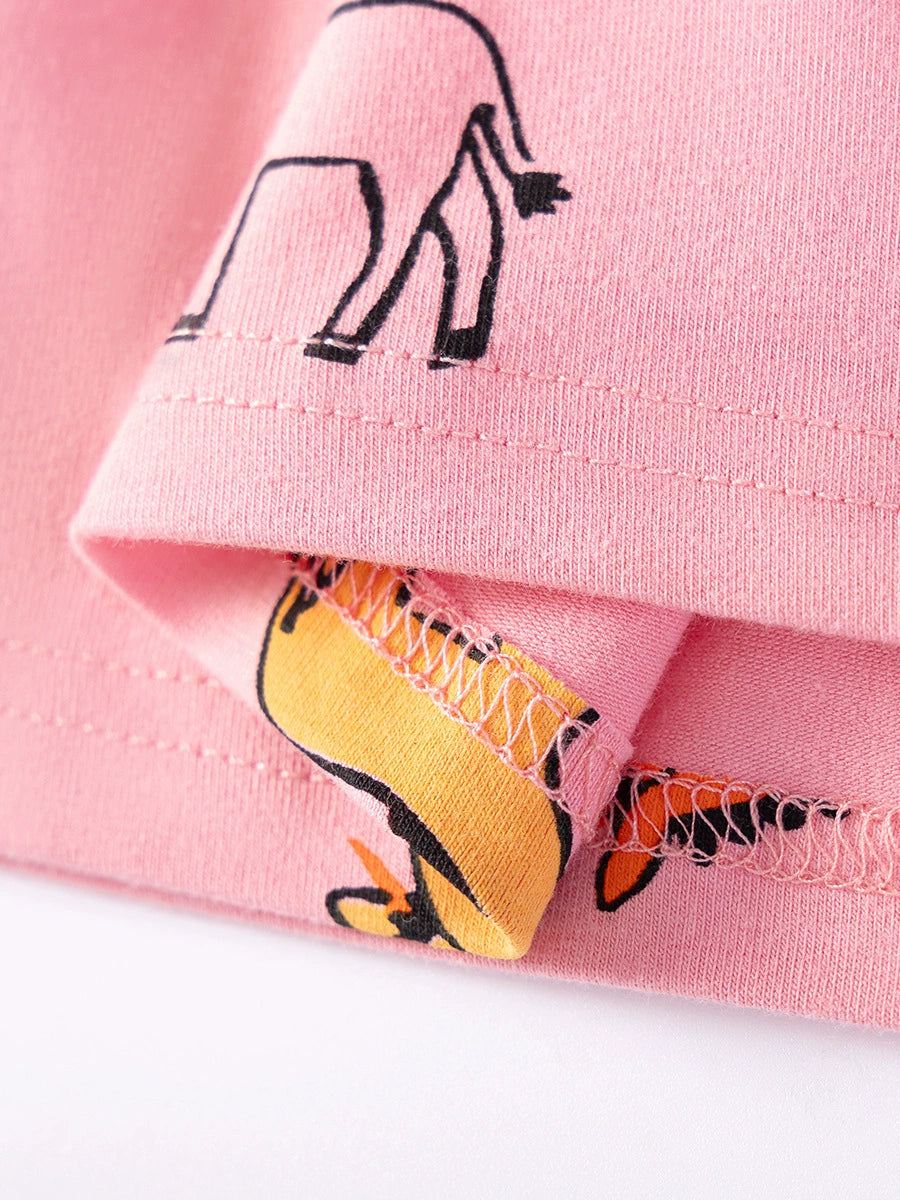 Summer Arrival Animals Cartoon Pattern Short Sleeves Crew Neck Dress for Stylish Girls, MyKids-USA®, Baby & Children's Dresses, MyKids-USA -  -  -  -  -  -  - .