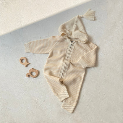 Arrival Winter and Autumn Baby Unisex Striped Pattern Long Sleeves Zip-up Rompers, MyKids-USA®, Baby One-Pieces, MyKids-USA - Size/Age - 66 (3-6M) - Color - Apricot -  -  - TR2601072025-A.