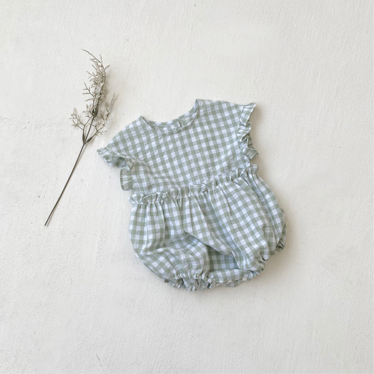 Summer Baby Kids Sleeveless Plaid Pattern Onesies and Hat Casual Clothing Set for Girls, MyKids-USA®, Baby & Toddler Outfits, MyKids-USA -  -  -  -  -  -  - 