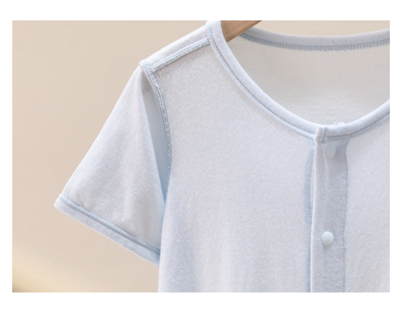 Summer Arrival Baby Short Sleeves Solid Color Single Breasted Rompers Bodysuits, MyKids-USA®, Baby & Children's One-Pieces, MyKids-USA -  -  -  -  -  -  - .