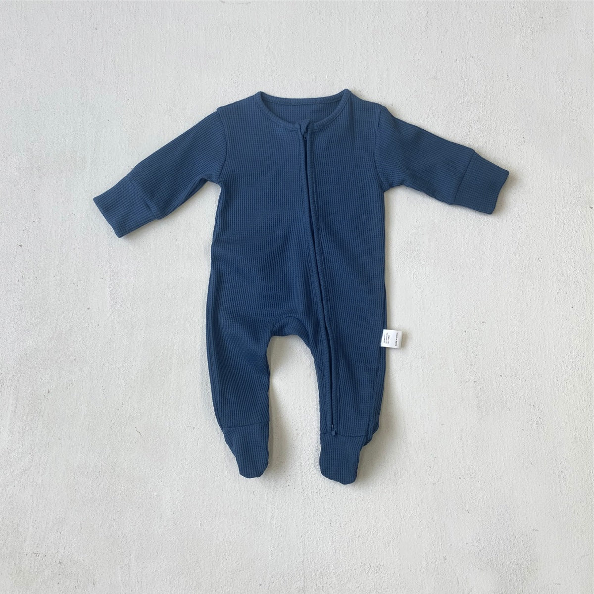 Autumn and Spring Arrival Baby Unisex Solid Color Zip-up Long Sleeves Rompers, MyKids-USA®, Baby One-Pieces, MyKids-USA - Size/Age - 66 (3-6M) - Color - Navy Blue (Dark Blue) -  -  - TR2601242157-A.