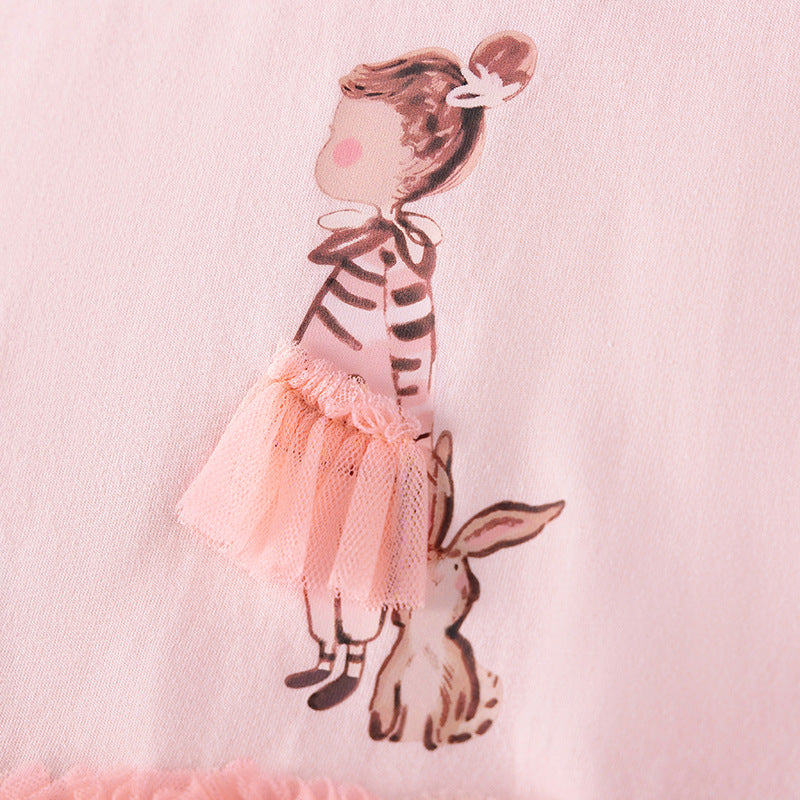 Autumn Arrival Cartoon Rabbit and Princess Pattern Long Sleeves Crew Neck Dress for Stylish Girls, MyKids-USA®, Baby & Toddler Dresses, MyKids-USA -  -  -  -  -  -  - 