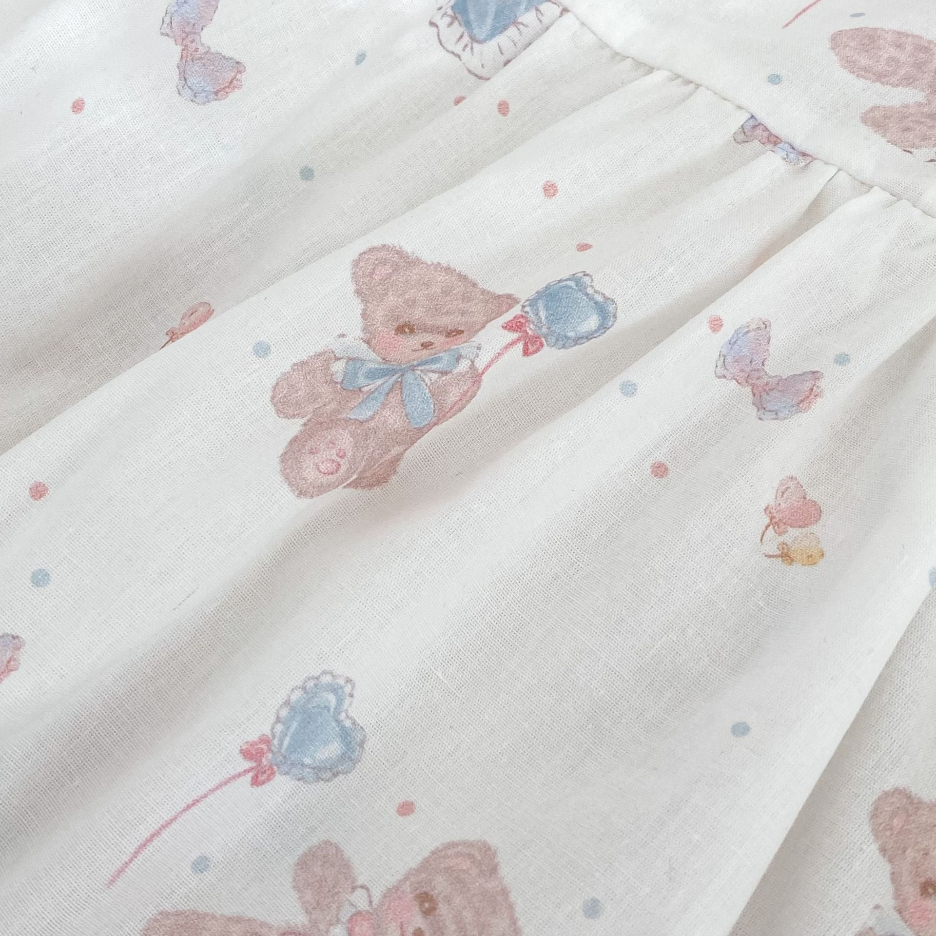 Summer Arrival Baby Girls Short Sleeves Thin Teddy Pattern Onesies, MyKids-USA®, Baby One-Pieces, MyKids-USA -  -  -  -  -  -  - 