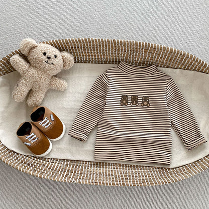 Arrival Autumn Baby Unisex Long Sleeves Striped Teddy Top Shirt and Denim Jeans – Matching Set, MyKids-USA®, Baby & Toddler Outfits, MyKids-USA -  -  -  -  -  -  - 