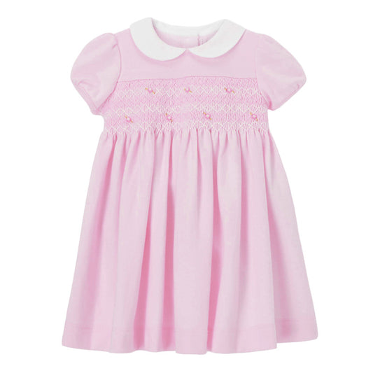 European And American Style Girls’ Summer Dress: New Arrival Knitted Short Sleeve Dress With Turn-Down Peter Pan Collar