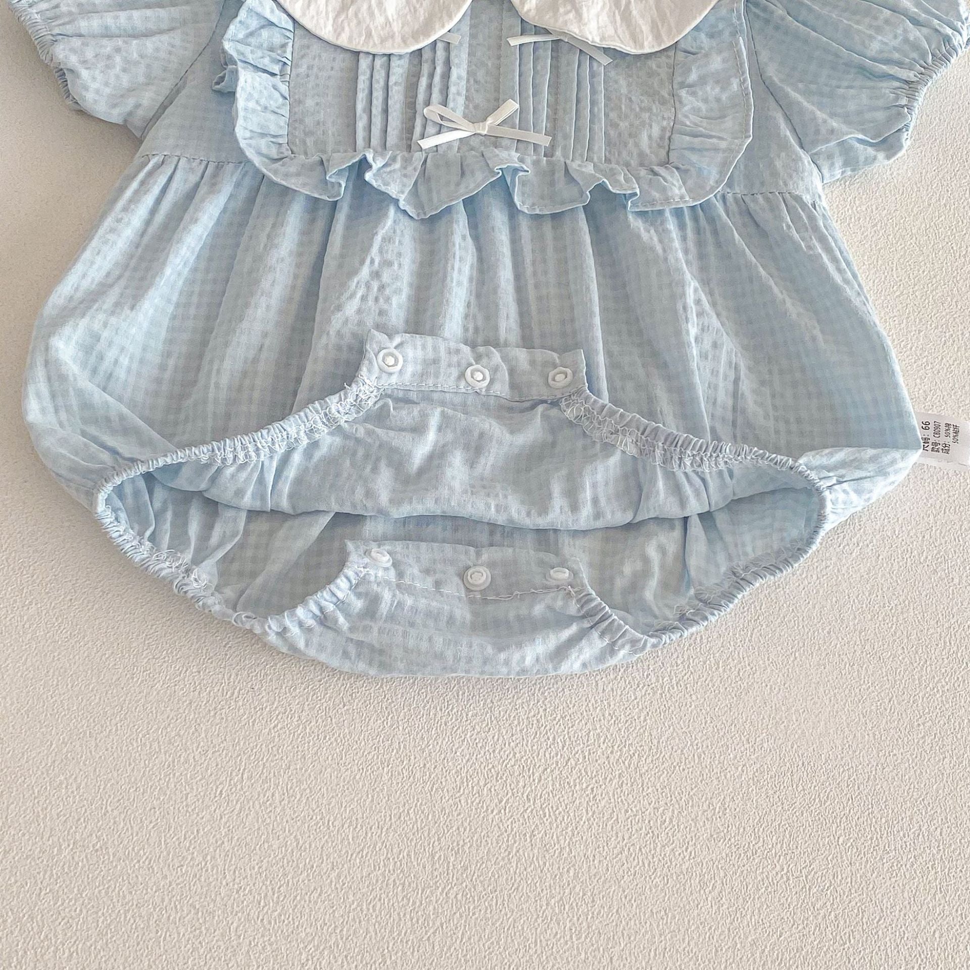 Summer Arrival Baby Girls Short Sleeves Light Plaid Pattern Bodysuit, MyKids-USA®, Bodysuits, MyKids-USA -  -  -  -  -  -  - .