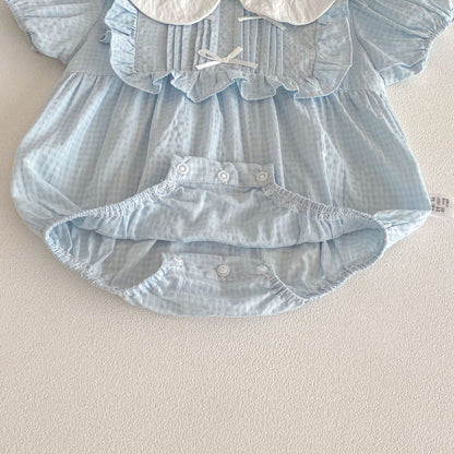 Summer Arrival Baby Girls Short Sleeves Light Plaid Pattern Bodysuit, MyKids-USA®, Bodysuits, MyKids-USA -  -  -  -  -  -  - .