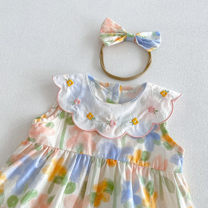 Summer Arrival Baby Girls Sleeveless Crew Neck Floral Pattern Rompers, MyKids-USA®, Baby & Children's One-Pieces, MyKids-USA -  -  -  -  -  -  - .