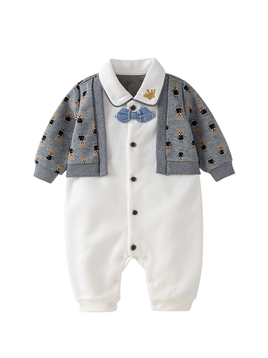 Autumn One Piece Romper For Baby Boy, MyKids-USA®, Baby One-Pieces, MyKids-USA - Size/Age - 66 (3-6M) - Color - Grey -  -  - JM2307132308-A