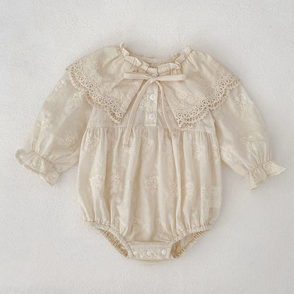 Autumn Baby Girls Flowers Pattern Long-sleeved Onesies and Dress – Princess Sister Matching Set with Collar, MyKids-USA®, Baby & Toddler Dresses, MyKids-USA -  -  -  -  -  -  - 