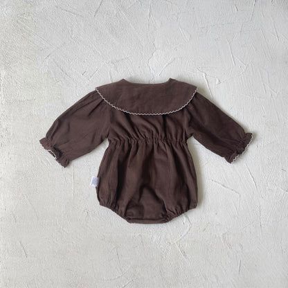 MyKids-USA® Autumn Long Sleeve Flowers Embroidered Collar Baby Kids Girls Princess Bodysuit