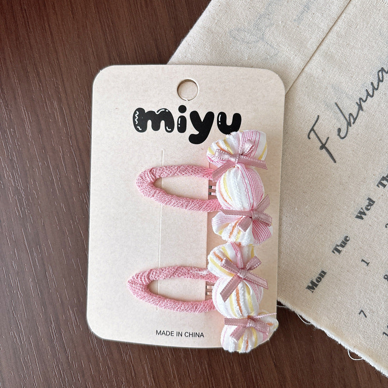 Collection of 2 Color Patchwork Striped Hair Clips