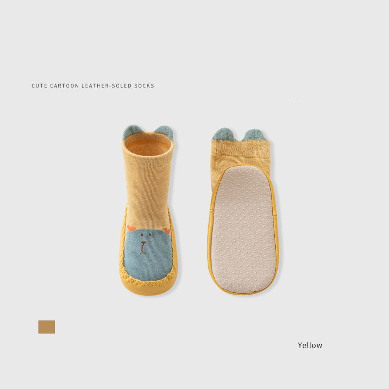 Arrival Autumn and Winter Toddler Walking Socks, Floor Shoe Socks, Cartoon Cute Baby Anti-slip Walking Shoes from 11cm, MyKids-USA®, First Steps & Crawlers, MyKids-USA - Size/Age - insole length 11.00 cm - Color - Yellow -  -  - TR2511142312-E