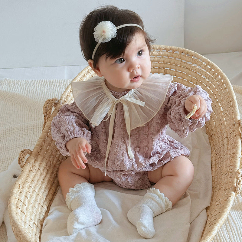 Autumn Arrival Baby Girls Long Sleeves Purple Onesies, MyKids-USA®, Baby One-Pieces, MyKids-USA -  -  -  -  -  -  - 