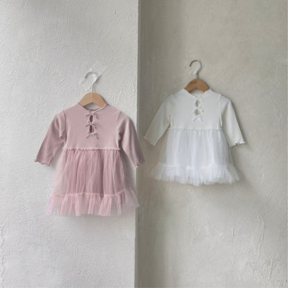MyKids-USA® Autumn Tulle Patchwork Baby Kids Girls Princess Long Sleeves Dress