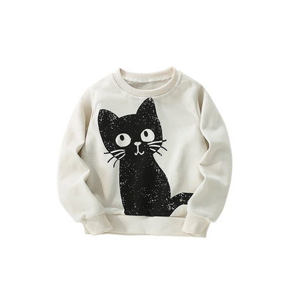 Autumn and Spring Arrival Animals Cartoon Pattern Long Sleeves Pullover for Stylish Girls, MyKids-USA®, Sweatshirts, MyKids-USA - Size/Age - 100 (2-3Y) - Color - Beige -  -  - TR2509132235-A