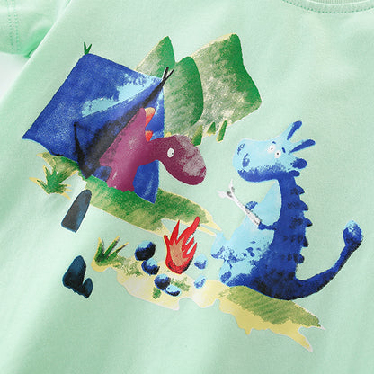 Summer Boys’ Monsters Cartoon Pattern T-shirt in European and American Style, MyKids-USA®, Baby & Toddler Tops, MyKids-USA -  -  -  -  -  -  - 