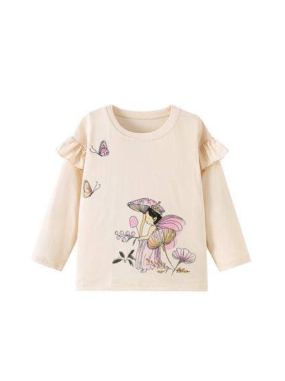 MyKids-USA® Baby Kids Girls Cartoon Pattern Long Sleeves Top