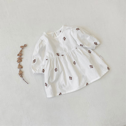 MyKids-USA® Autumn Arrival Baby Kids Girls Princess Long Sleeves Flowers Embroidered Pattern Dress