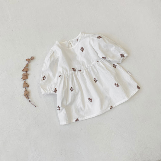 MyKids-USA® Autumn Arrival Baby Kids Girls Princess Long Sleeves Flowers Embroidered Pattern Dress