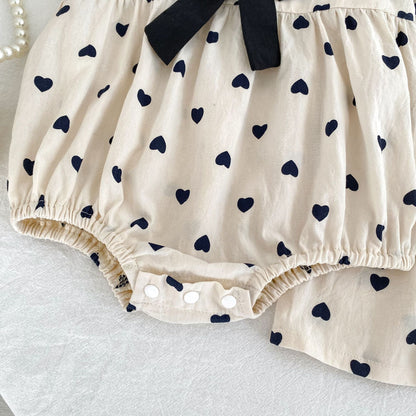 Summer Girls Cute Hearts Pattern Square Neck Onesies and Dress – Princess Sister Matching Set, MyKids-USA®, Baby & Toddler Outfits, MyKids-USA -  -  -  -  -  -  - .