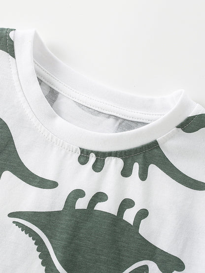 Arrival Summer Baby Kids Boys Short Sleeves Cartoon Pattern T-shirt and Shorts Clothing Set