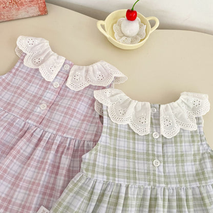 Arrival Summer Baby Kids Girls Sleeveless Plaid Pattern Top and Pants Clothing Set, MyKids-USA®, Baby & Children's Outfits, MyKids-USA -  -  -  -  -  -  - .
